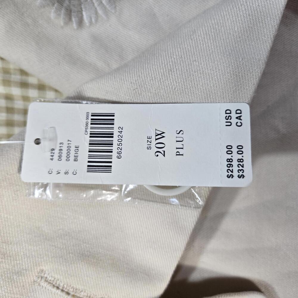 Anthropologie Maeve Daisy Embroidered Trench Coat Beige Plus Size 20W NWT - Picture 6 of 9